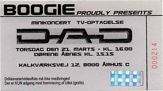 TICKET FOR BOOGIE SHOW 2002, FRONT