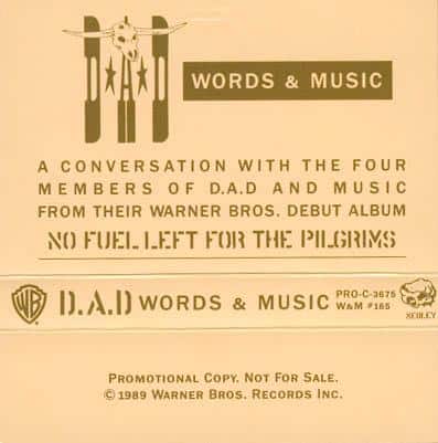 D*A*D WORDS AND MUSIC, COVER