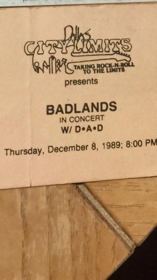 TICKET FOR CITY LIMITS, DALLAS (US), DECEMBER 8, 1989