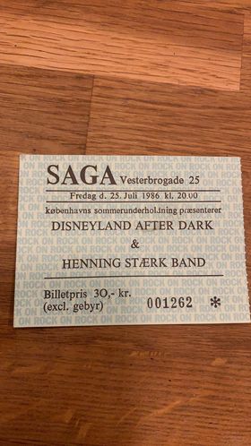 TICKET FOR SAGA, COPENHAGEN (DK), JULY 25, 1986